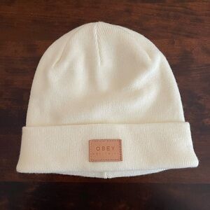 Women’s Obey Briean Off White Unlined Beanie